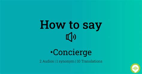concierge synonym|how to pronounce concierge.